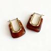 Miki French Retro Geometric Metal Stud Earrings: Versatile Cold Style Fashion Accessories