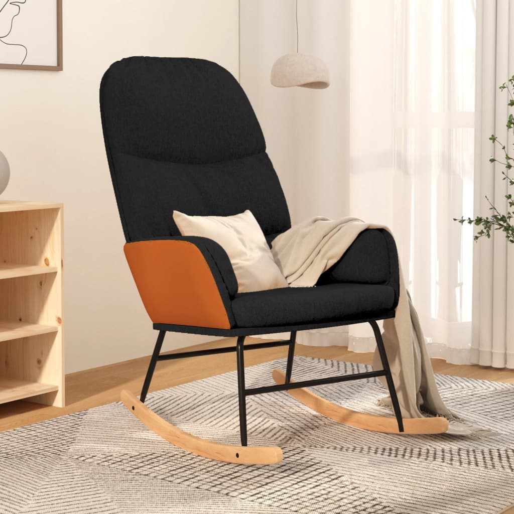 Rocking Chair Black Fabric
