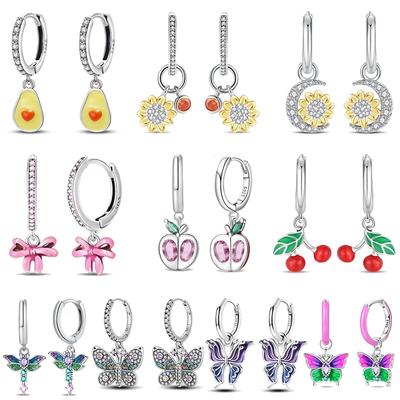 Avocado Oorbel Zonnebloem Maan Appel Oorbel Vlinder Libel Sieraden Cadeau Origineel Koper Bruiloft Cadeaus Accessoires Set