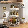 Multi-Layer Rotating Kitchen Seasoning Rack for Countertop Bottle and Jar Storage