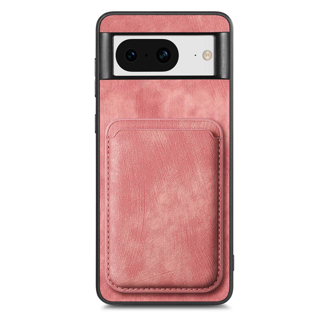 For Google Pixel 8 Anti-Scratch Case Compatible with MagSafe Leather Back Cover with Detachable Card Holder