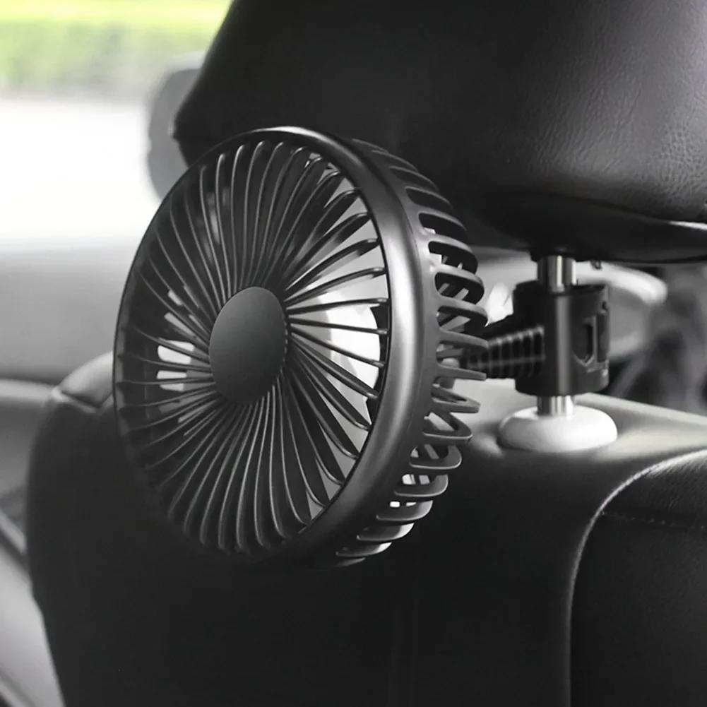 

12V/24V USB Cooling Fan Car Dashboard Cooler Fans Suction Cups Single Head Bracket Clip Clooler 360 Degree Three-speed Mini Fan
