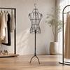 Freestanding Iron-Wire Full-Body Mannequin Display Rack Stable Adjustable-Height