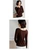 Women's Modal Long-Sleeve Round Neck Shirt, 2024 Autumn/Winter, High-End Fashionable Innerwear