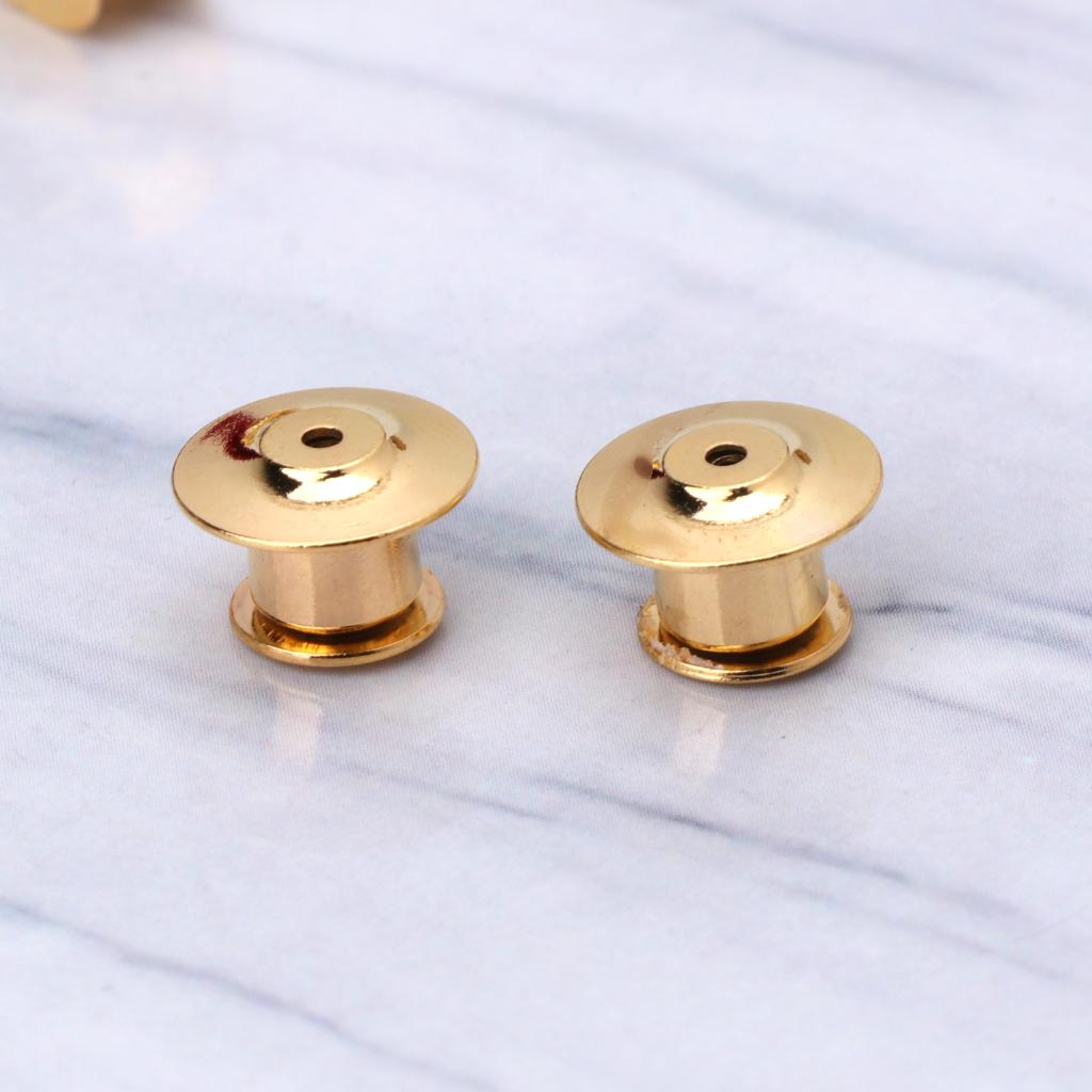 10 Pieces/Set Metal Pins Keepers Pin Backs Locking Clasp for Jewelry Replacement