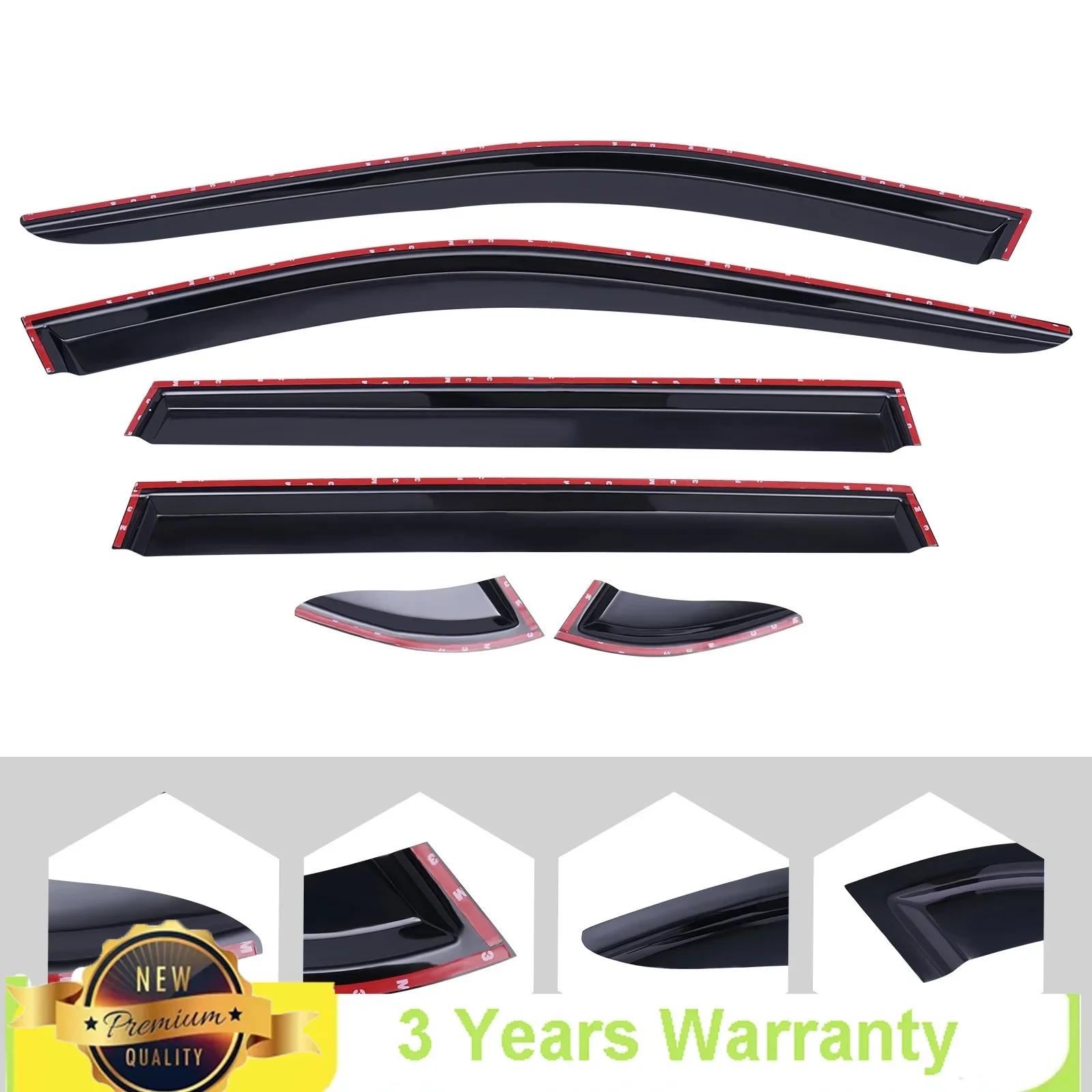 6Pcs Black Exterior Accessories,For Toyota RAV4 2019 2020-2025 Window Wind Deflector Door Visor Integrated Design Rain Sun Guard nero