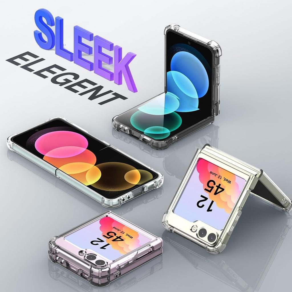 Luxury Transparent Airbag Magsafe Case for Samsung Z Flip 6 5 Acrylic TPU Magnetic Armor Cover for Samsung Galaxy Z Flip 6 Fundas