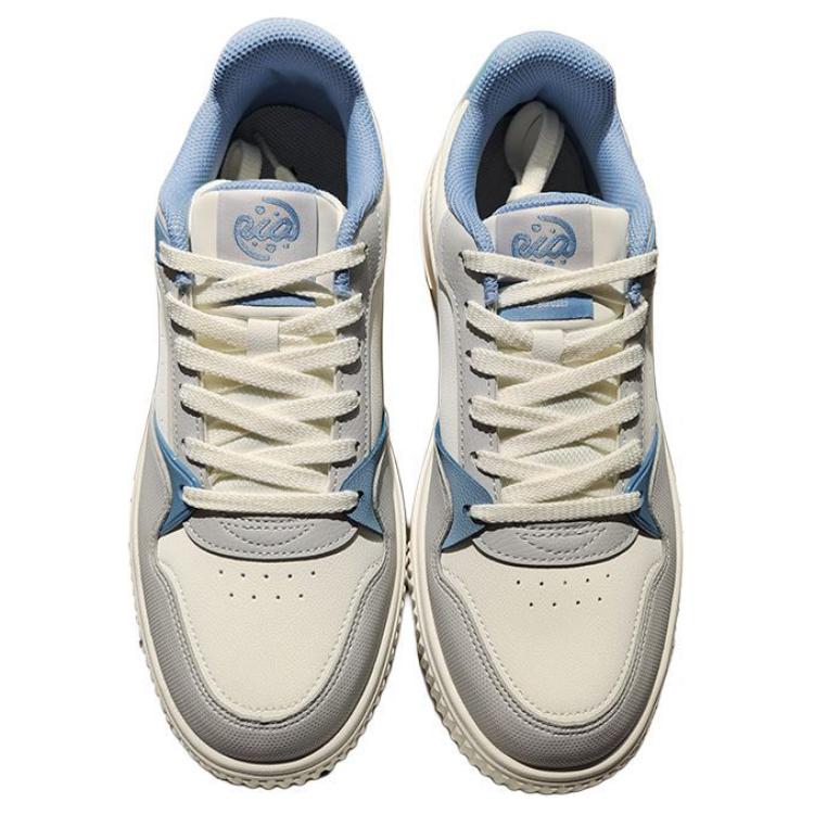 Erke Casual Comfortable Trendy Non-Slip Lightweight Supportive Low-Top Skate Shoes Men sneakers White Gray Blue 11125101178-007