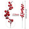 60PCS Artificial Red Berries Fake Flowers Fruits Berry Stems Crafts Floral Bouquet For Wedding Christmas Tree Decoration-B61B
