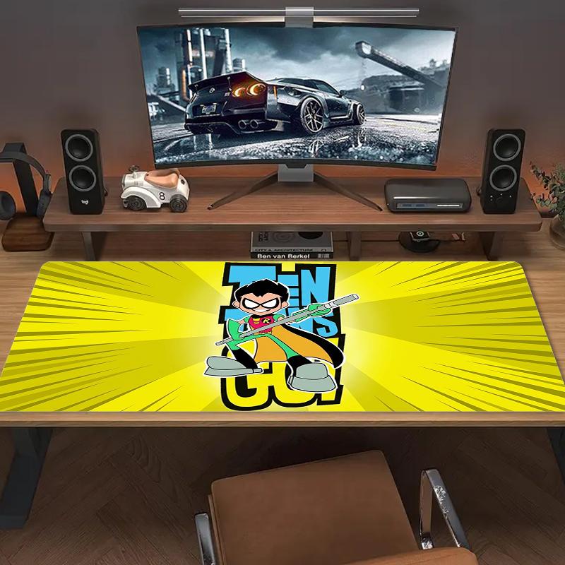Teen Titans Mouse Pad Large Gaming Table Cushion Nonslip Laptop Tablet Big Mousepad Xxl Mat Mini Pc Playmat With Lock Edge