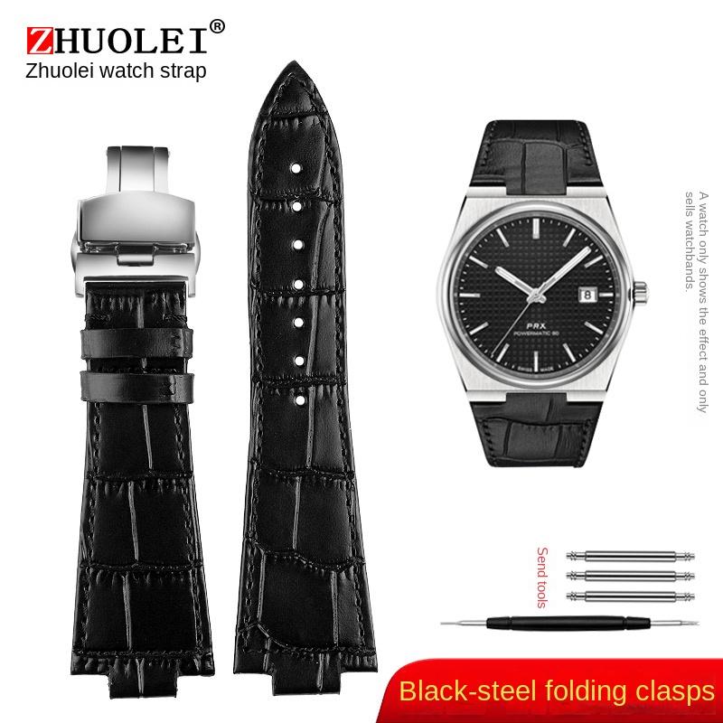 For 1853 Tissot PRX Super Player WatchBand T137.407/137.410 Genuine Leather Strap 12mm Stainless Steel Wristband Men ssBracelet