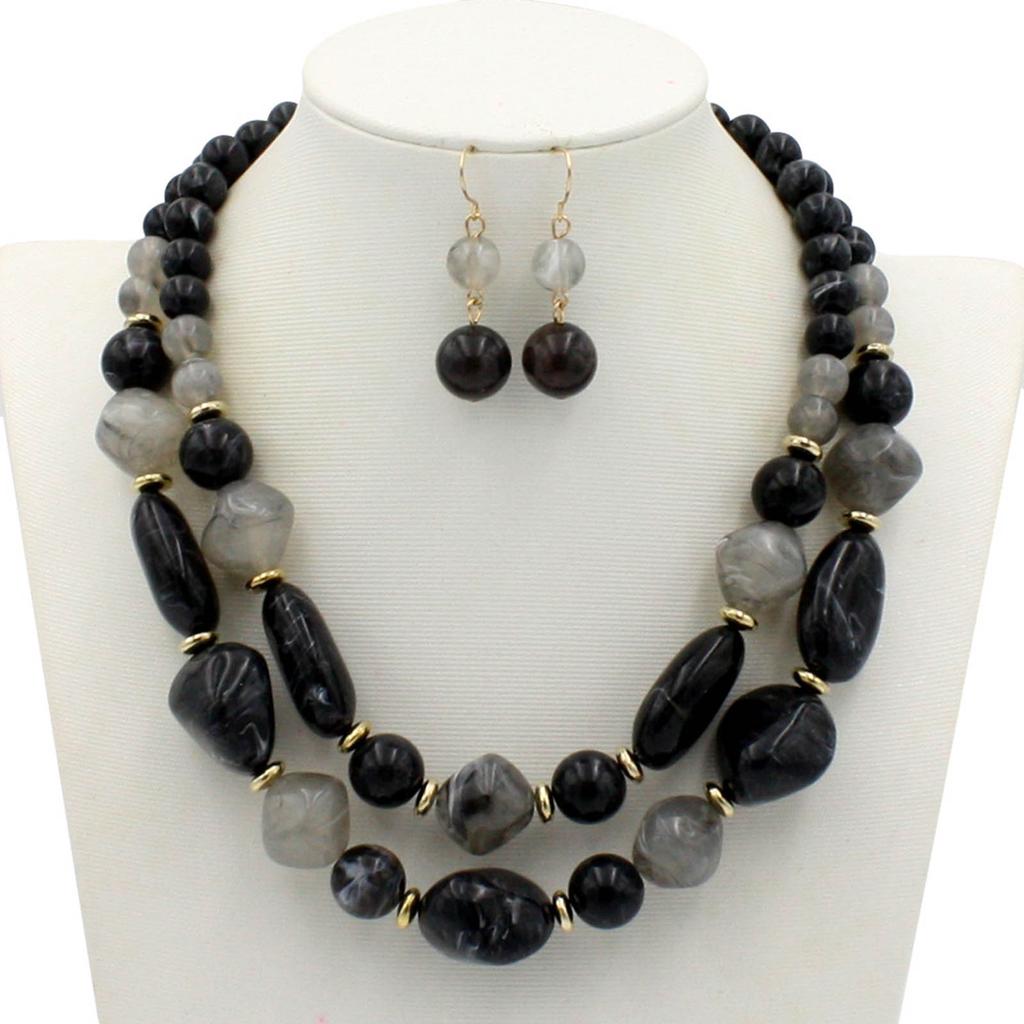 Noble Beaded Necklace Fashion Wear-resistant Ideal Gift Female Dangle Earrings Set