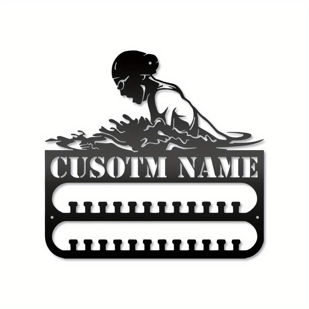 Unique 1 Piece Custom Iron Swimming Medal Hanger Wall Mounted Trophy Shelf Athletic Xmas Party Decor Hooks