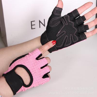 Half-finger Gloves Men's Fitness Gloves Couple's Mesh Breathable Outdoor Cycling Sports Gloves Women's Hair