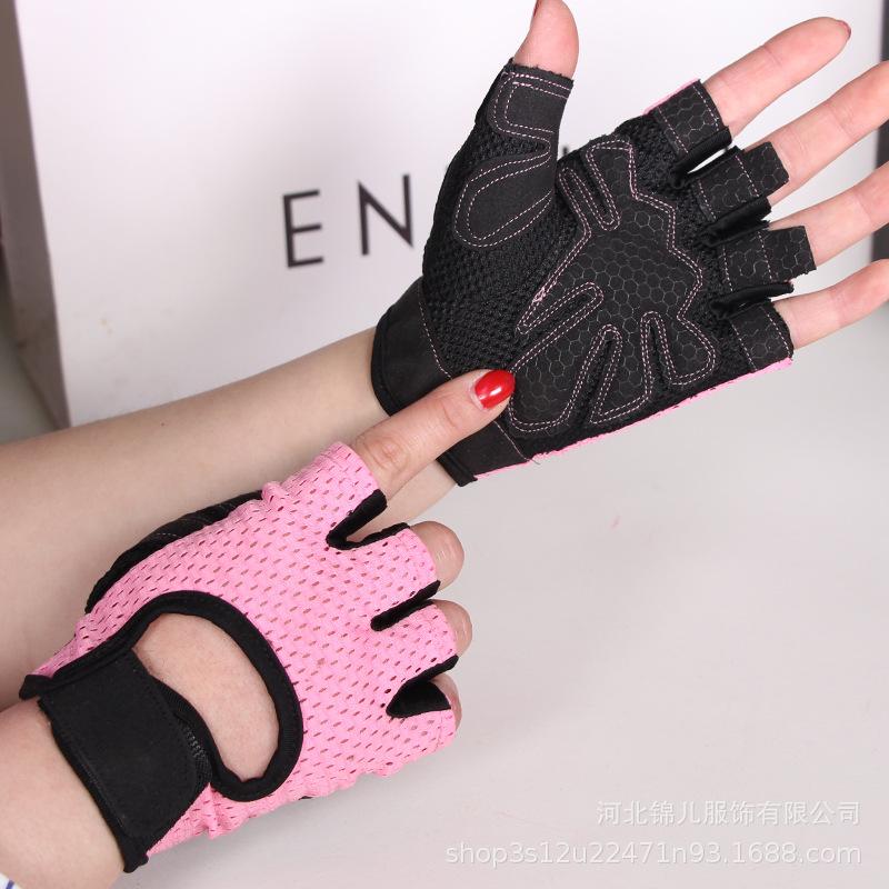 

Half-finger gloves men s fitness gloves couple s mesh breathable outdoor cycling sports gloves women s hair S