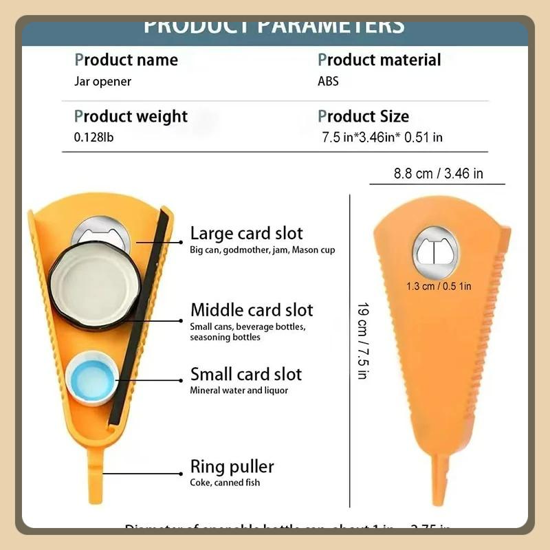 Can Opener Multifunctional Bottle Opener Jar Opener for Beer Coke Jam Beverage Easy opening of canned goods.
