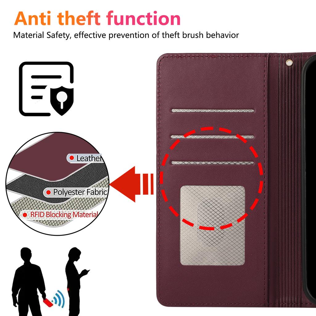 For Samsung Galaxy S26 Case with Zipper Card Holder Retro Leather TPU Phone Cover
