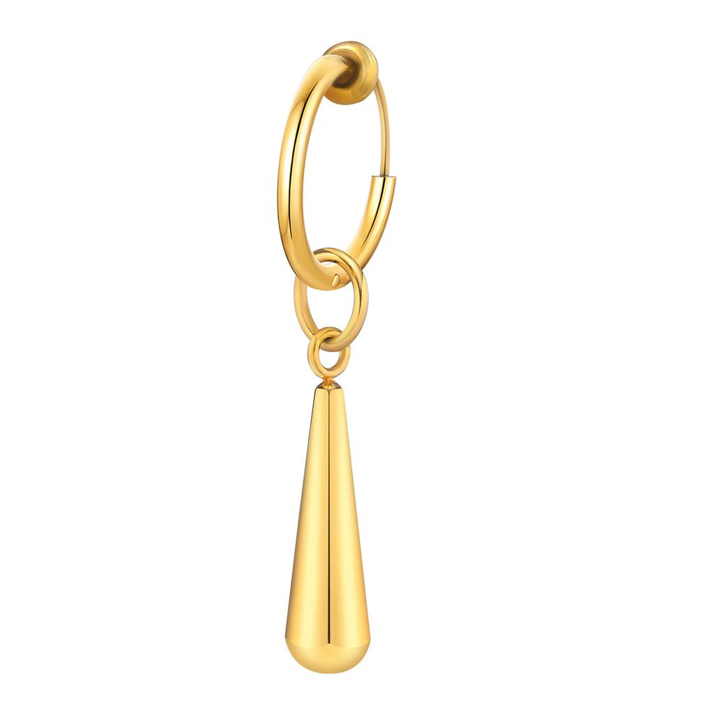 Men Water Drop Earrings Gifts Jewelry, Anti Allergy Stainless Steel Clip Ear Accessory No Piercing
