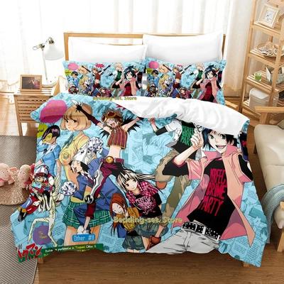 Bakuman Bettwäscheset Einzelbett Twin Full Queen King Size Bettset Erwachsene Kinder Schlafzimmer Bettbezugsets 3D-Druck Anime Bettlakenset