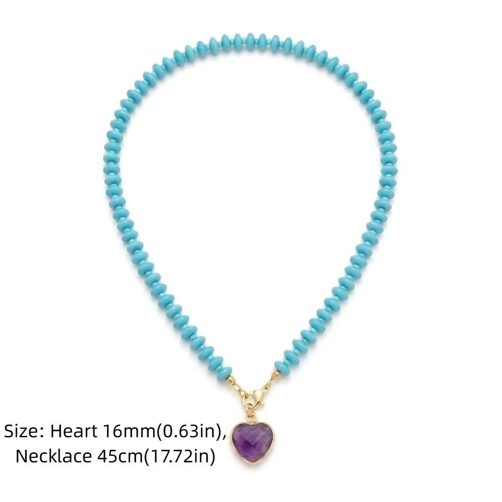 Malachite Beads Stone Necklaces Dopamine Color Colored Stone Charms Jewelry Beach
