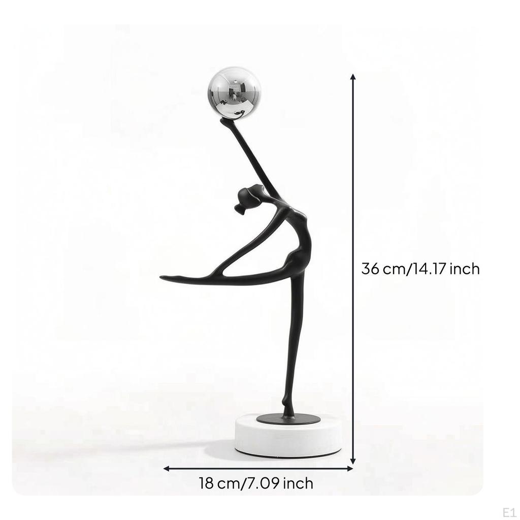 Balletttänzer Figur mit Sockel Abstrakte Ballerina Skulptur Marmor Modern