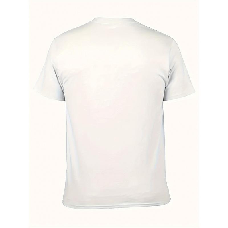 T-shirt Homme Mode à Carreaux et Visage Souriant Imprimé, Col Rond Doux, Coupe Confortable, Tissu Coton, T-shirt Homme, Été