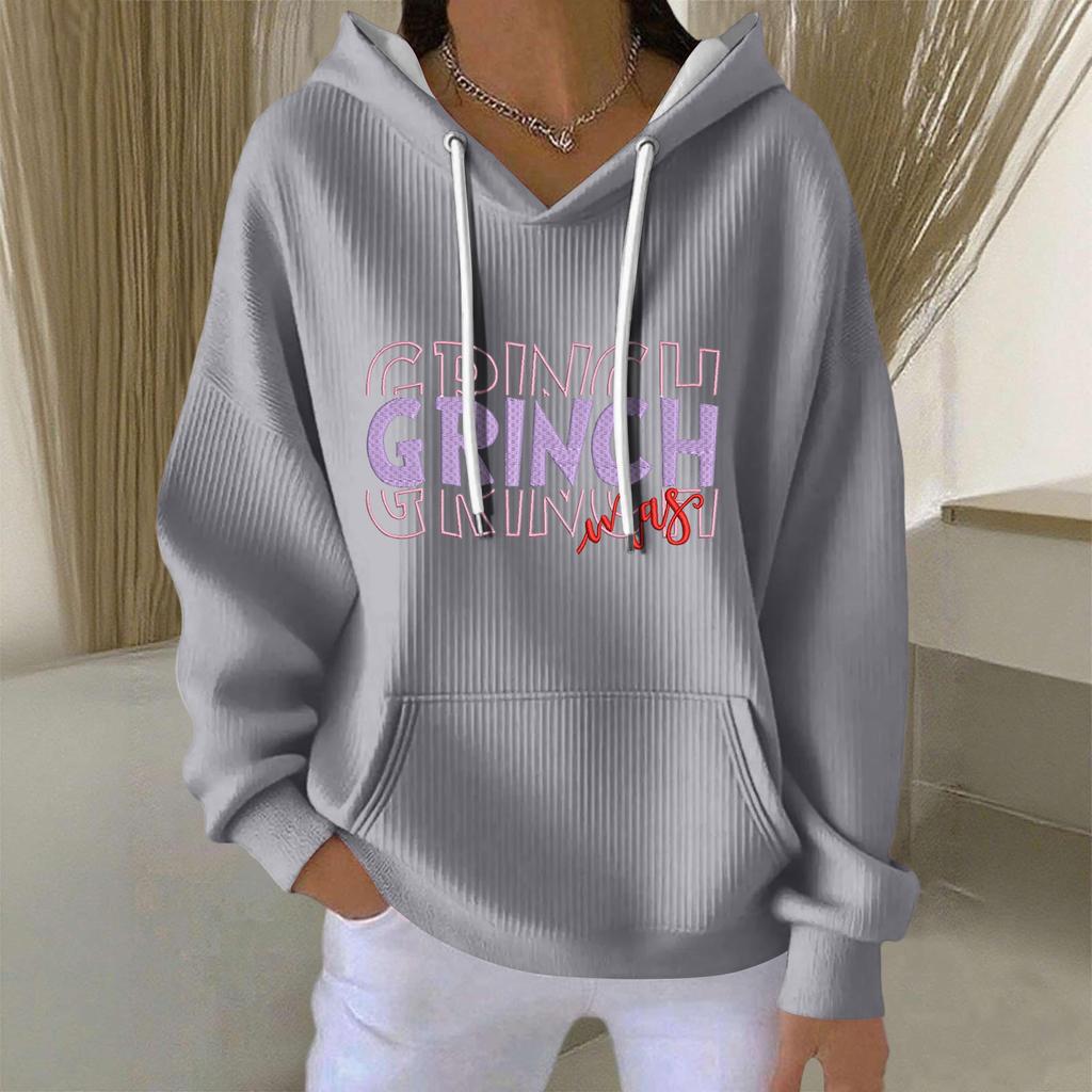 Women's Fashion Casual Christmas Angel Print Pullover Long-Sleeve Sweatshirt