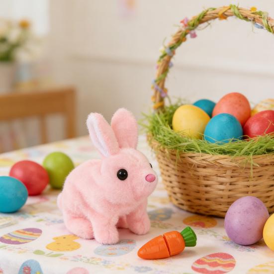 1/3Pcs Electric Plush Bunny Toy with Carrot Interactive Shaking Ears Jumping Rabbit Plushie