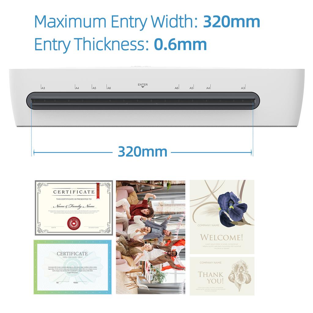 Set de mașini de laminare de birou, dimensiune A3, multifuncțională, laminare la cald și la rece, cu 2 role, 12,5