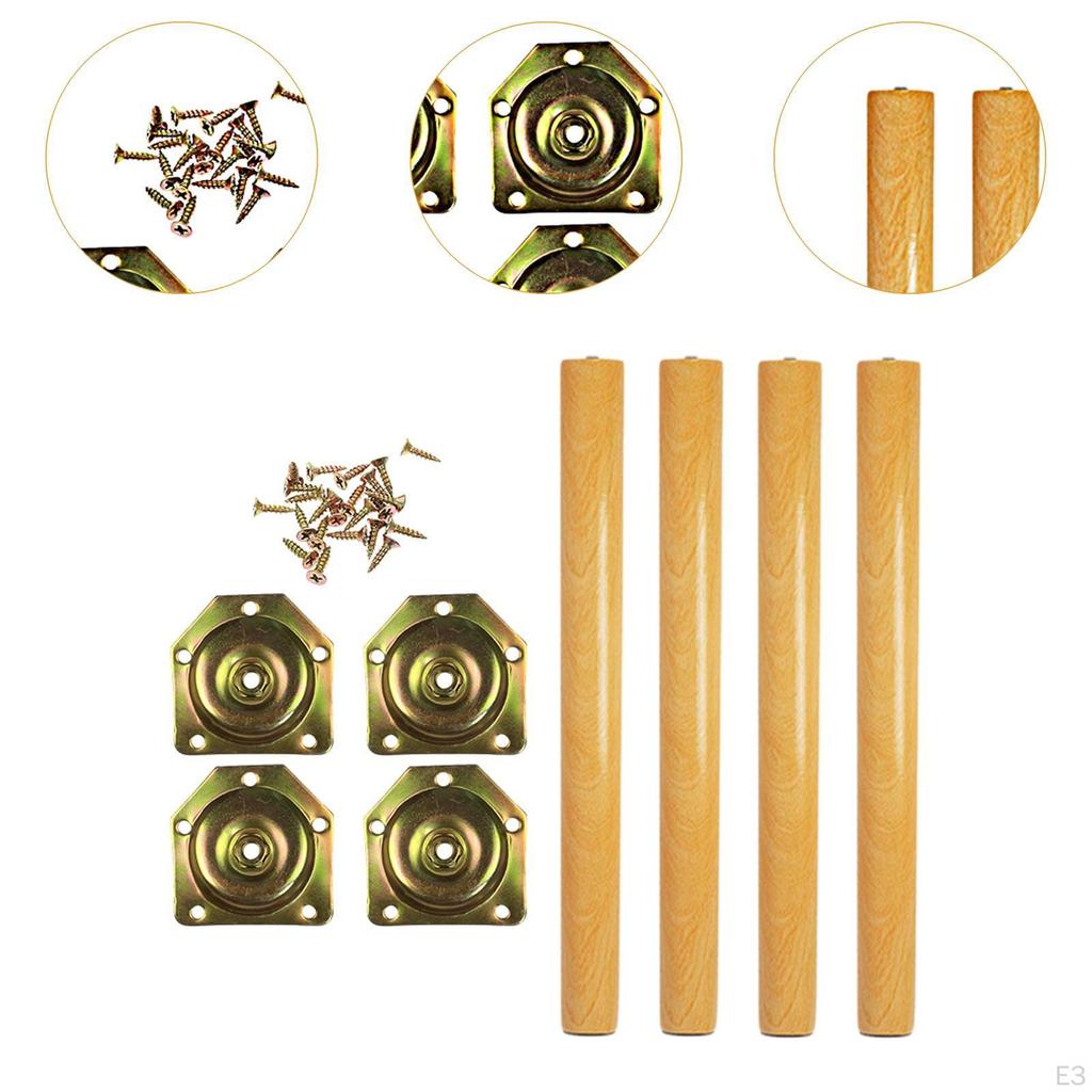 4Pcs Wood Furniture Legs Cabinet Non Slip Accessories Easy To Install Hardware Chair for