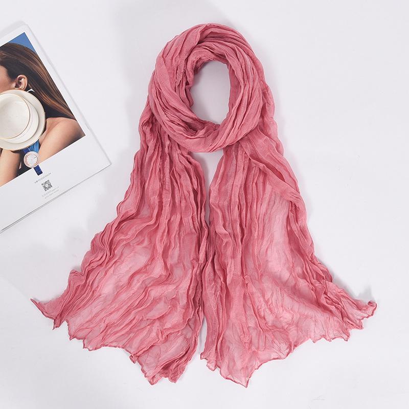 90x180cm Candy Color Wrinkle Women Scarf Vintage Fashion Retro Long Scarf Female