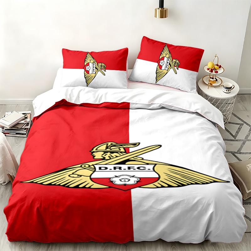 Doncaster Rovers 3pc Set Perfect for Bedroom Use Comfortable Bedding Set Includes a Duvet Cover and Two Pillowcases Ideal Birthday or Christmas Gift