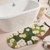 Thickened Moss Rug Absorbent Bedside Small Carpet Flower Pattern Bathroom Mat  Bedroom
