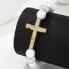Expandable Wrist Jewelry with Intricate Religious Pendant and Alloy Construction Beaded Bracelet Suitable for Daily Styling