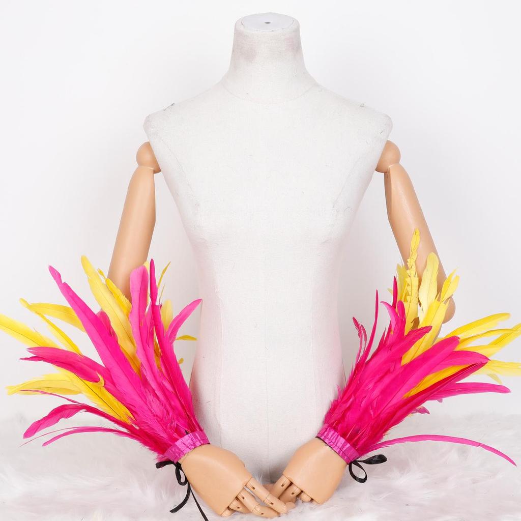 Large Feather Bracelet Cuffs for Halloween & Christmas Costumes