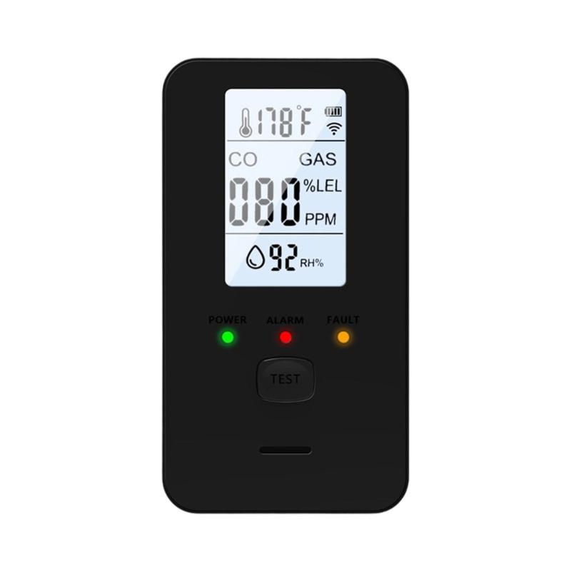 4 In 1 Gas Detectors with Methane CO Temperature Moisture Monitoring & Alarm Gas Leak Detectors Suitable for Home Safety