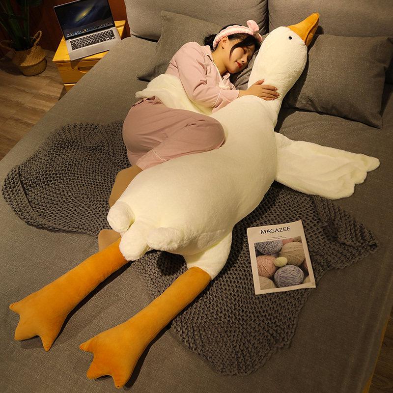 Adorable Large White Goose Plush Pillow Doll for Kids