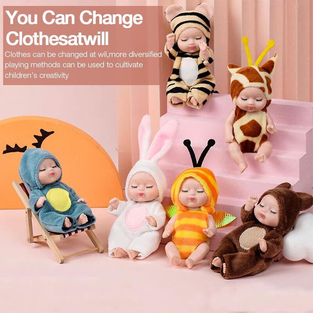 Set Di 12 Mini Bambole Reborn Con Segni Zodiacali - PVC Con Vestiti In Stoffa, Snodabili - Regalo Per Bambini E Collezionisti