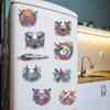 12Pcs Diamond Art Magnets Kits Fridge Sticker Set Diamond Painting Kits Refrigerator Magnet DIY Crafts Kits for Adults
