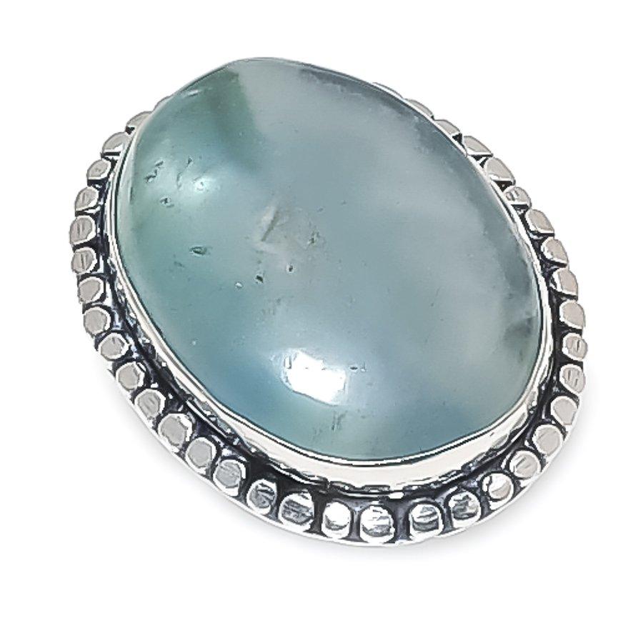 Natural Fluorite Gemstone Handmade 925 Sterling Silver Jewelry Ring Size 6 m7T91