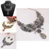 Fashion Hollowed Out Butterfly And Flower Design Women Necklace Earring Set For Women And Men