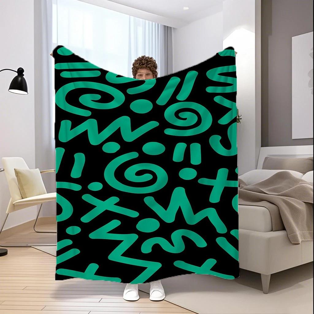 Abstract Pattern Blanket Microfiber Flannel Cover Blanket Bedroom Living Room Sofa Soft And Comfortable Home Decoration