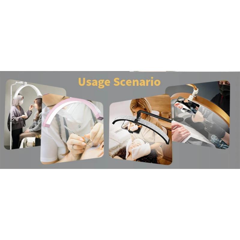 FOSOTO LED Half-Moon Desktop Ring Light Overseas Warehouse Fast Shipping For Beauty Salon: Nail Art, Tattoo, Eyelash & Video