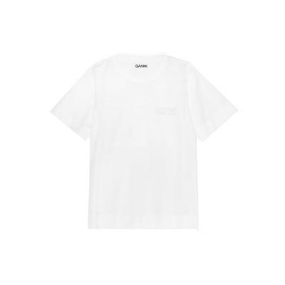 Ss22 Logo Embroidered Solid T-Shirt Women Tops White T2917-001
