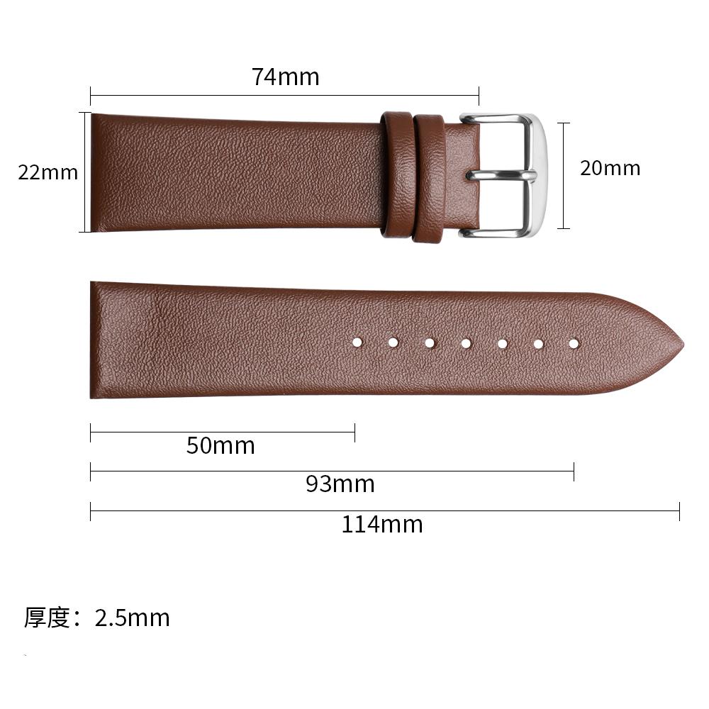12mm 14mm 16mm 18mm 19mm 20mm 21mm 22mm Ultra-thin Calfskin Watchband for Women Watch Belt Strap Wristwatches Band Brown Black