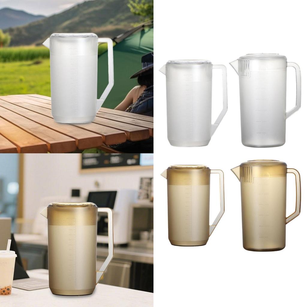 Pitcher with Scale Multipurpose Fridge Jug with Lid and Handle Water Jug Juice Container for Party Restaurant Fridge Home Juices