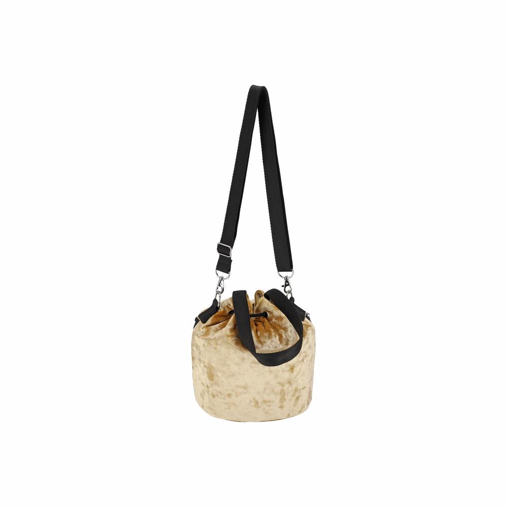 Lesportsac Velour Gold Drawstring Bucket Bag [3870.M247]