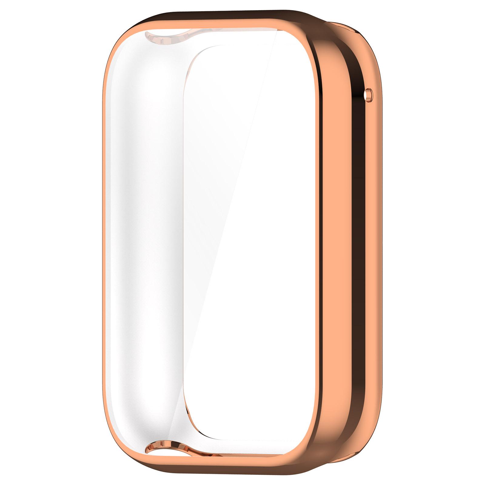 

Full Protective Case Cover Shell For Xiaomi Mi band 9 pro Screen Protector For Xiaomi Smart Band 9 Pro Case Accessories Soft TPU for mi band 9 pro рожевий колір золота