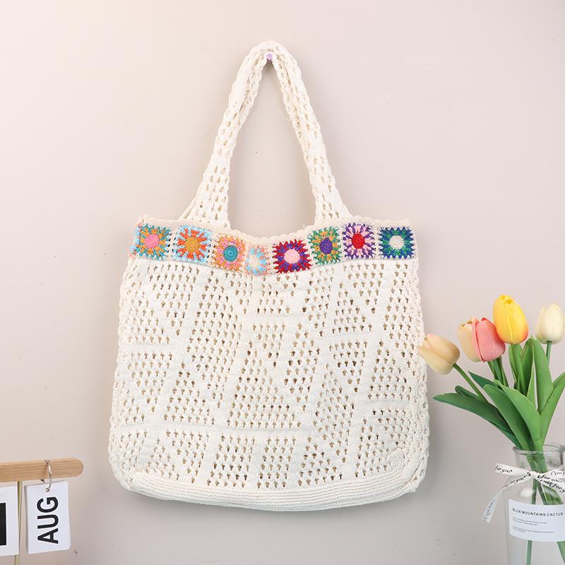 

1 шт. Вязаная летняя пляжная сумка в стиле отпуска из пряжи-сетки, женская сумка для поездок на работу, дорожная сумка-тоут, сумка для поездок на работу, сумка для отпуска, сумка для покупок белый