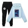 Plush Long Sleeved Pants Loose Pullover Hoodie Set For Children